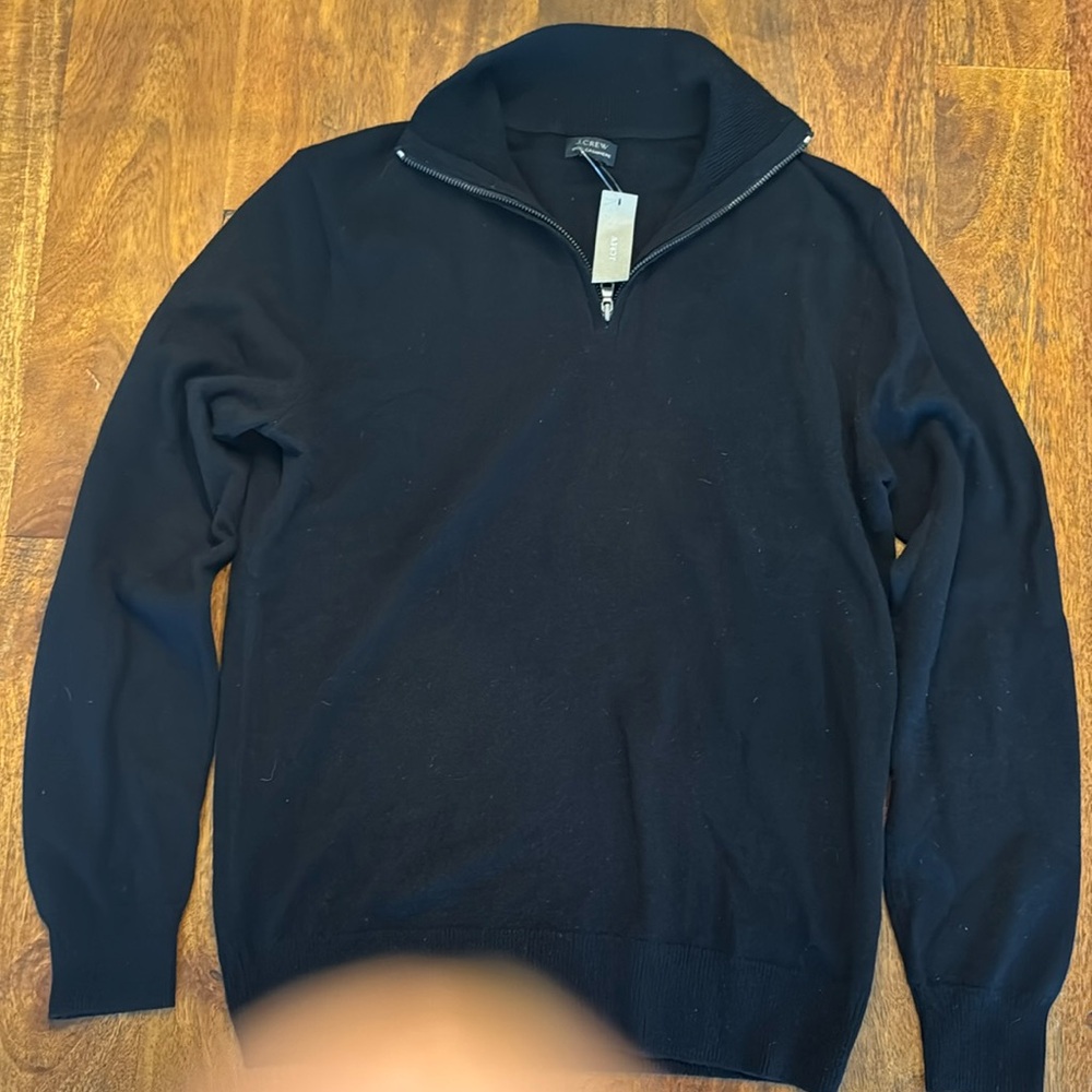 Men’s cashmere 1/4 zip J. Crew sweater. Black. Size S.